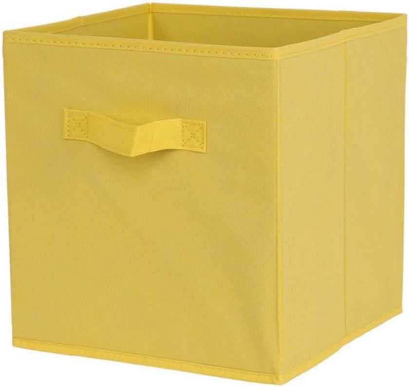 Collapsible Storage Cubes Foldable Storage Bin Basket Non-woven Fabric Organizer Box Collapsible Organizer Baskets with Handles File Organizer Box for Home Office Closet